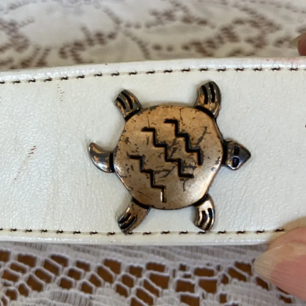 Vintage Southwestern Rodeo Boho Silver Creek Leather 90’s Y2K Embellished Belt